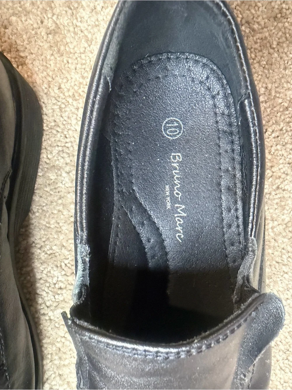 Bruno Marc Men's Black Slip-On Leather Loafers